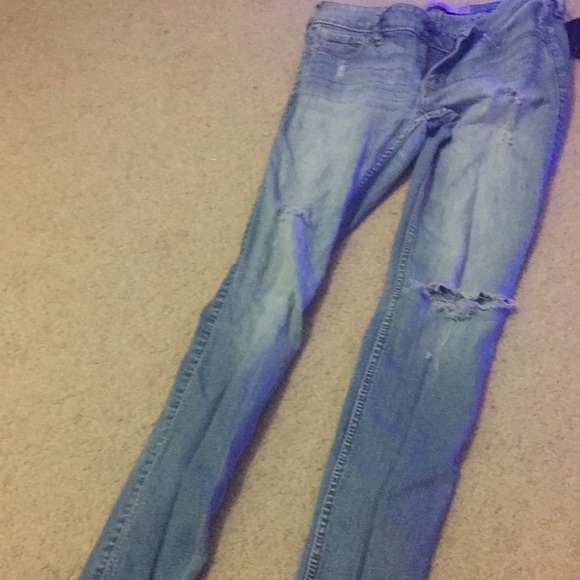 0 regular distressed hollister skinny jeans light wash - Picture 6 of 6